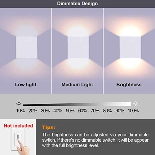 Lightess Modern Wall Sconce Dimmable 10W Hardwired, Up Down Wall Mount Lights Indoor Mini Metal LED Wall Lamp for Living Room Bedroom Hallway Decor, Warm White, O1181TP