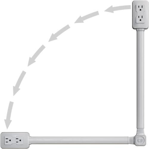 Electrical Outlet Extender. Access Hard-to-Reach Outlets! Features USB-A, USB-C, and 2 AC Outlets, Extends 22-34, Rotates 180°. Use Behind Couches, Nightstands, Desks, and More.