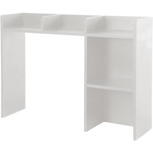 AQQHSAIN Desk Storage Hutch Wooden Desktop Bookshelf Multipurpose Desktop Bookshelf Storage Organizer Countertop Storage Hutch for Computer Desk Book Storage for Dorm Office Home (White)