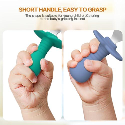 4Pcs Toddler Forks, Stainless Steel Baby Self-Feeding Utensils, BPA-Free