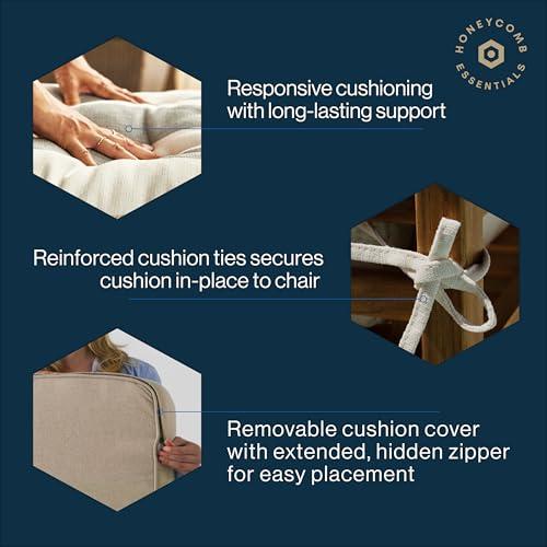 Honeycomb Outdoor Essentials Bench Cushion, 44 x 18, Hampton Texture Navy Seat Pad for Porch Swing and Patio Furniture