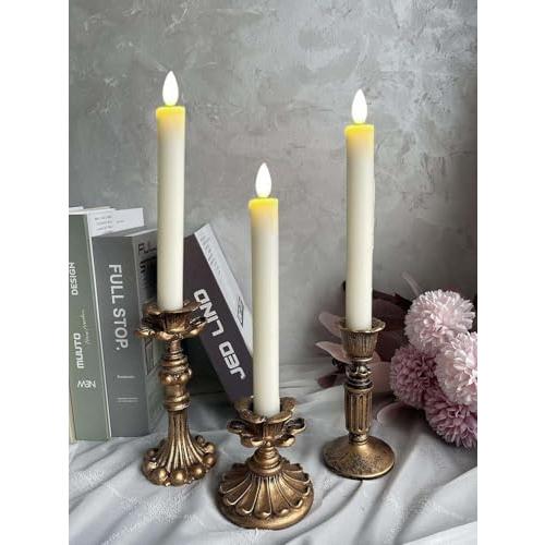 French Nostalgic Floral Resin Candle Holder Antique Bronze/Furniture Decoration/Retro Ornaments Candlestick (Bronze)