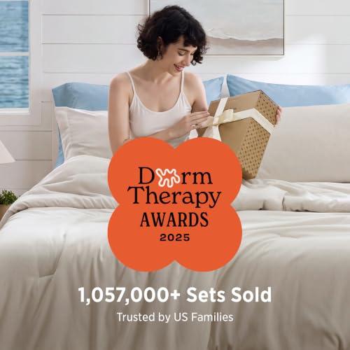 Bedsure Queen Comforter Set - Beige Soft Bedding for All Seasons, Cationic Dyed Bed Set, 3 Pieces, 1 Queen Size Comforter (90x90) and 2 Pillow Shams (20x26 2)