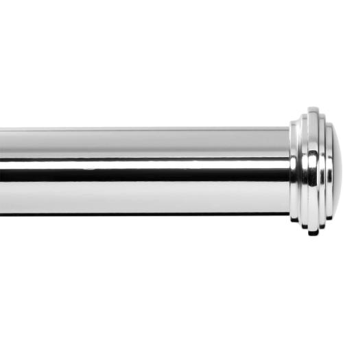 Ivilon Window Curtain Rod Decorative End Cap Design, 1 Inch Rod, 28 to 48 Inch. Chrome
