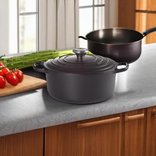 Size 3.5 qt Color Black Le Creuset Signature Cast Iron Round Casserole, 26 cm - Satin Black