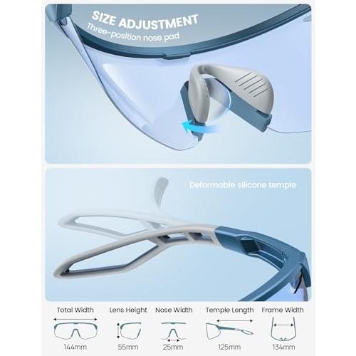 Lamicall Photochromic Sports Sunglasses for Men Women