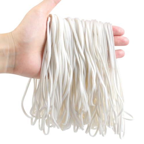 KJAHLAL Large Rubber Bands, 120 Pcs Big Rubber Bands, 7x1/8 Inches, White Rubber band, Giant Elastics for Office