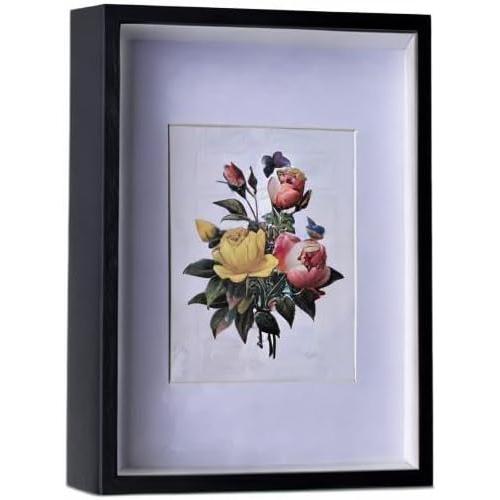 12x16 Black Shadow Box Frame Display Case, Engineered Wood with Plexiglass, Display Case Box for Memorabilia, Medal, Crafts,Tickets & Photos, Picture Frame for Wall and Tabletop