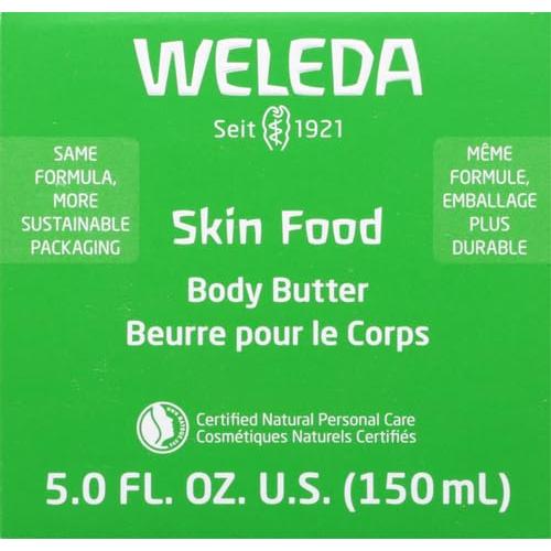 Weleda Skin Food Body Butter 5 Fluid Ounce, Sustainable Glass Jar, Plant Rich Hydrating Moisturizer with Shea and Cocoa Butter, Sweet Almond Oil and Pansy
