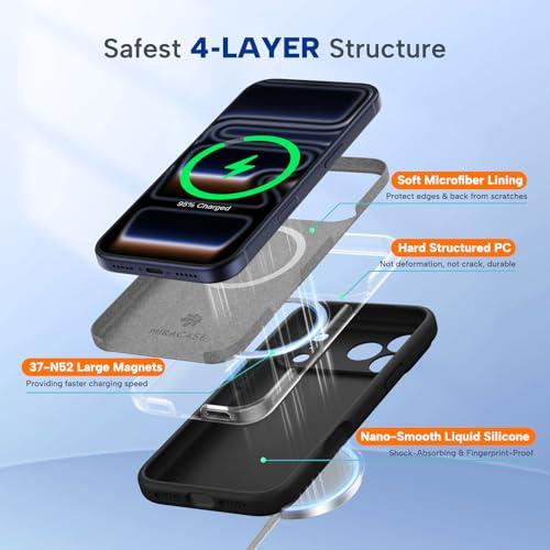 Miracase Silicone & Magnetic for iPhone 17 Pro Max Case, Black