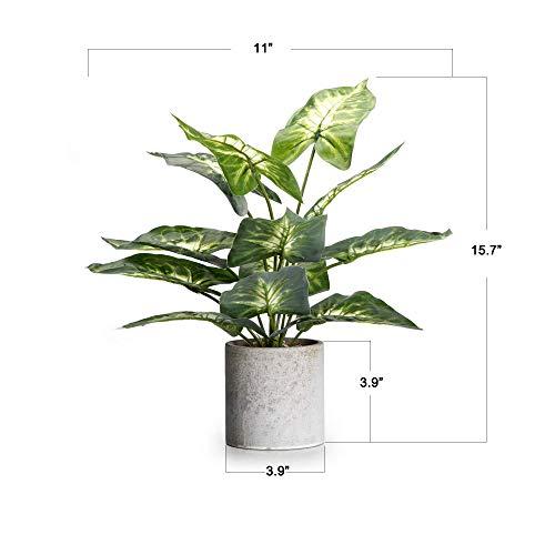 Velener 1Pc Faux Plant Indoor in Plant Pot 16- House Plant for Farmhouse Kitchen Decor Living Room Accessories Home Office Cubicle Bookshelf Guest Room Balcony Bathroom Rustic Green Room Floor Table