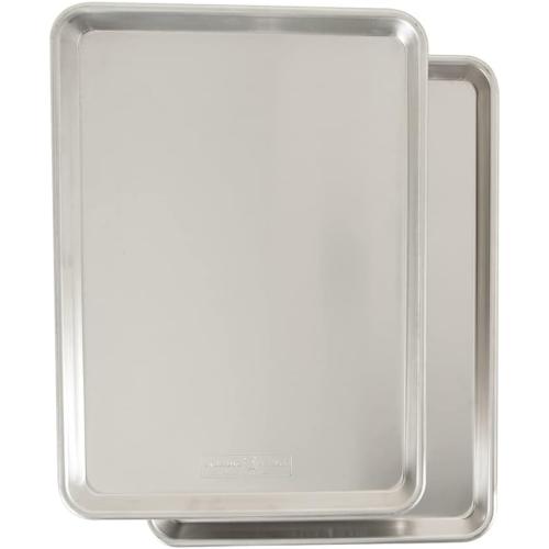 (multi pack and brand: total of 3 sheets and 1 pizza crisper) Nordic Ware Naturals Half Sheet - USA Made Aluminum Commercial Quality Sheet Pan for Baking or Roasting,