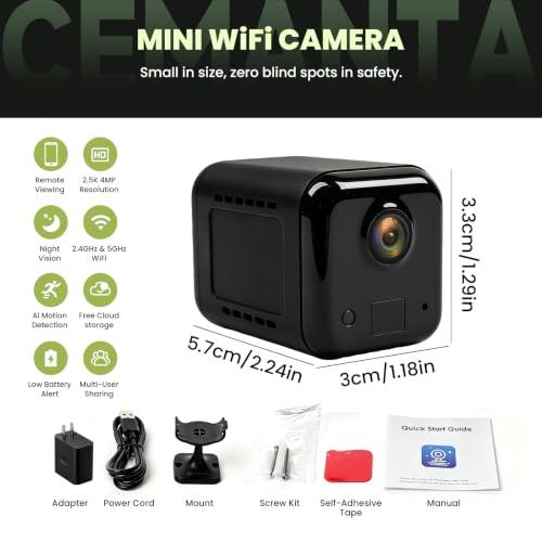 4MP Mini Hidden Camera with Long Battery Life,Nanny Cam for Home