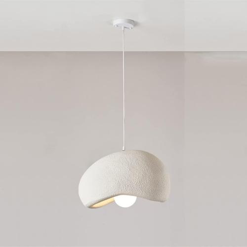 Concrete Cement Look Pendant Light Industrial Modern Dome Pendant Lights Kitchen Island Beige White Japanese Wabi-Sabi Chandelier Light Fixture