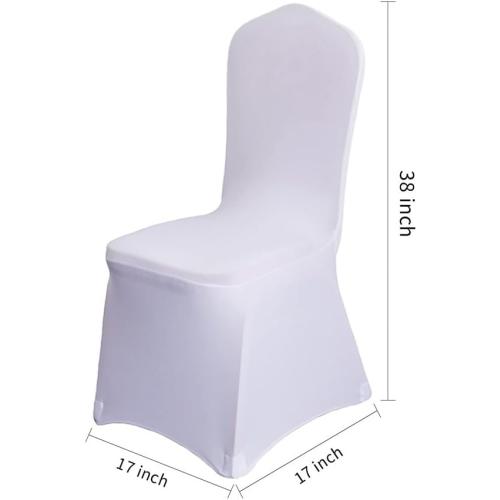 100 Pcs White Washable Removable Universal for Wedding Party Dining Banquet Polyester Spandex Stretch Slipcovers Chair Covers