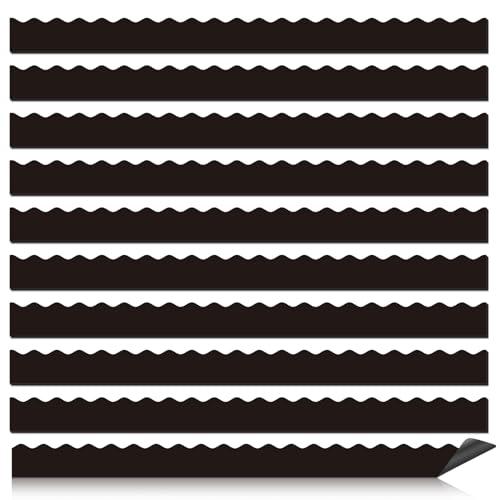 30 Pcs Magnetic Borders for Classroom Whiteboard - Black Magnetic Bulletin Board Border Set - Scalloped Chalkboard Border Strips for Teachers, Parents, DIY Home,School & Office Decoration
