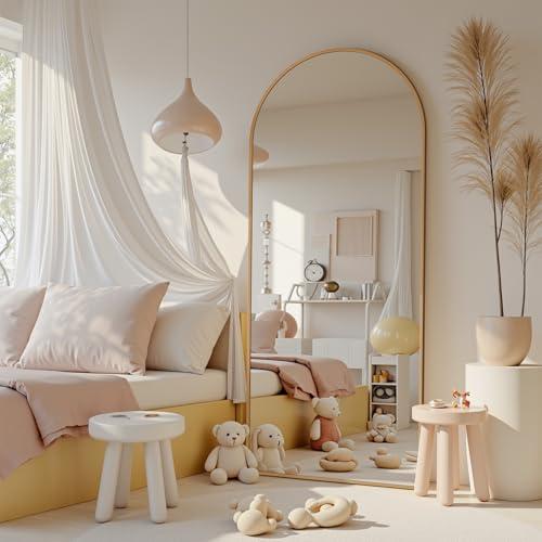Antok Arch Floor Mirror, 59x18 Full Length Mirror - Freestanding Full Body Mirror with Stand for Bedroom or Living Room (Khaki)