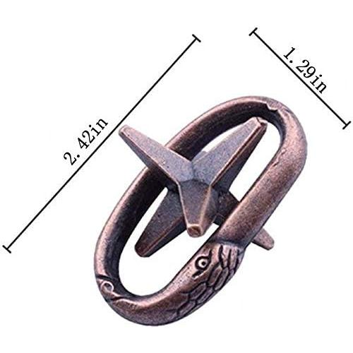 Brain Teaser Puzzle for Adults Puzzles Metal Hole Lock Adult Educational Toy Jigsaw IQ Puzzle (Ferrous)