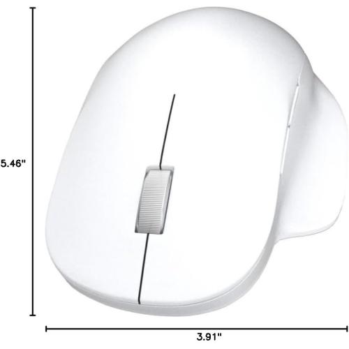 Microsoft Bluetooth Ergonomic Mouse - Glacier with comfortable thumb rest, up to 15months battery life. Works with Bluetooth enabled PCs/Laptops Windows/Mac/Chrome computers, 3.91 x 5.46 x 1.85
