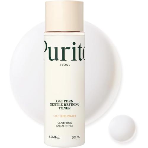 PURITO Oat PDRN Gentle Refining Toner 200 mL 6.76 fl.oz, Korean Oat Exfoliating Toner 99% Pure Oat PDRN, Hydrating & Clarifying Formula for Acne-Prone Skin, Vegan, Non-Comedogenic, Gentle Daily Use
