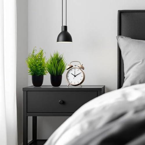 4 Pack Artificial Plants in Black Pot - Fake Mini Potted Plants with Eucalyptus & Fern - Faux Plants for Home, Bathroom, Office, Indoor Decor