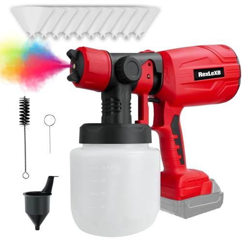 Paint Sprayer for Milwaukee 18V Li-ion Battery, HVLP Electric Paint Gun Tools, 3 Size Nozzles Cordless Sprayer Gun for Countless Painting Fence Walls Cars Chairs Door(No Battery)