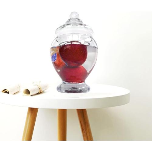 Glass Apothecary Jars 45 Ounce Decorative Candy Cookie Jars ，Clear Elegant Storage Jar with lids Canisters Sets for the Kitchen Wedding Home Centerpiece Candy Buffet Set of 2