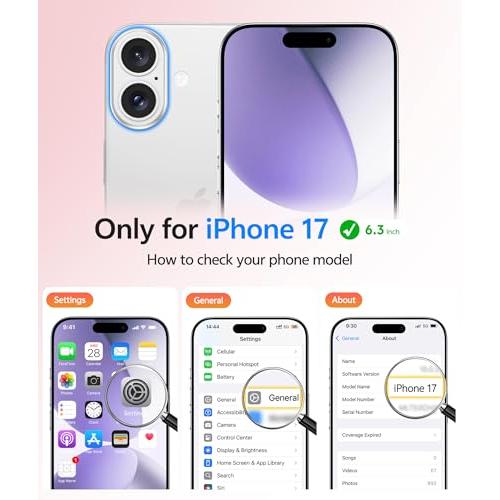 FNTCASE for iPhone 17 Case, Compatible with Magsafe, Glass Screen Protector