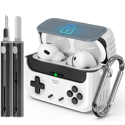 Inesore Retro Game Case for AirPods Pro/Pro 2 (White) for Men Boy