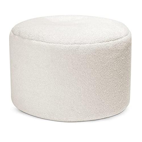 White Gouchee Home Dotcom Woolly Bean Bag Pouf