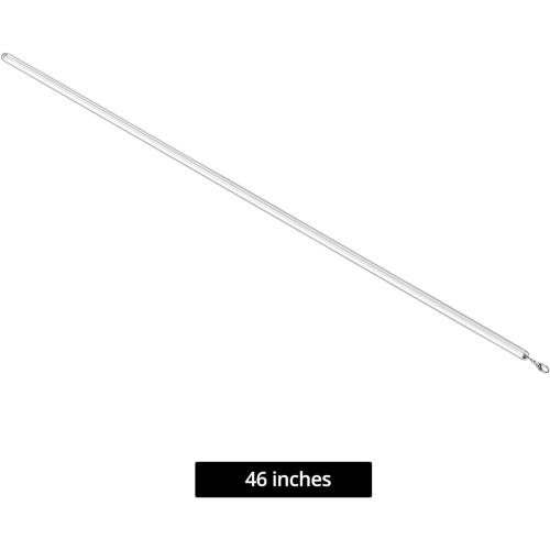 QWORK 40 Inch Clear Acrylic Curtain Pull Wand (4 Pack) with Strong Lobster Hook and Extra Ring Attachments