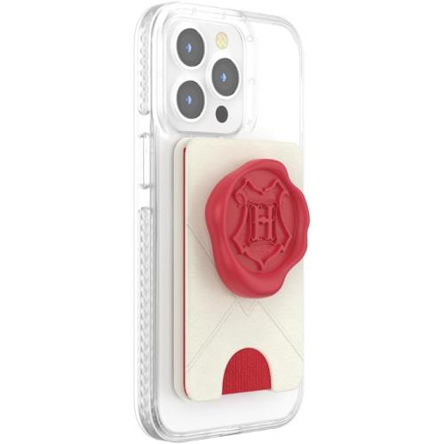 PopSockets Phone Wallet with Expanding Grip and Adapter Ring for MagSafe, Phone Card Holder, Wireless Charging Compatible, Wallet Compatible with MagSafe - Hogwards Letter