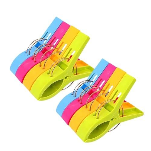 4 pcs Large Clothes Pins Beach Towel Clips Strong Grip Windproof Drying for Bed Sheets Blankets Indoor Outdoor Laundry for Clothes(A-8PCS)