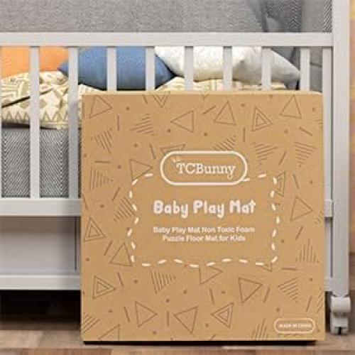 TCBunny Extra Large Baby Play Mat - 4FT x 6FT Foam Puzzle Floor Mat for Kids & Toddlers (Mixed Marks White/Black)