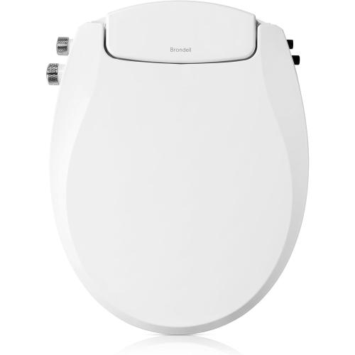 Brondell Bidet Toilet Seat Non-Electric Swash Seat, Fits Round Toilets, White – Dual Nozzle System, Ambient Water Temperature – Bidet with Easy Installation