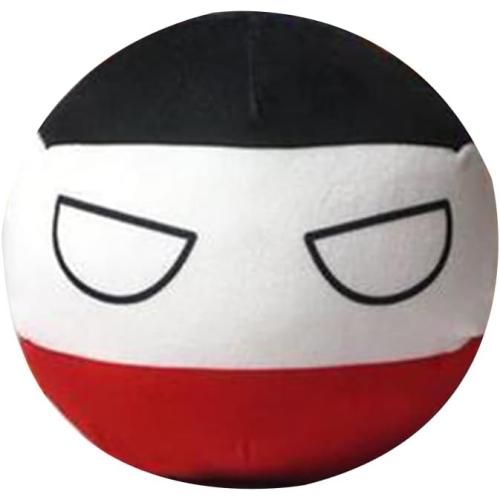 Color Black white and red Polandball Plush Doll Countryball, Toy Plush Gift,USA USSR UK France Russia Canada Italy Country Ball, 7.87 Inches