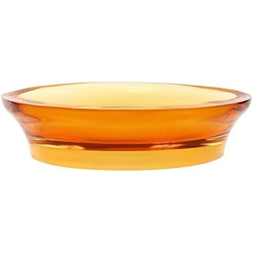 Gedy Aucuba Round Soap Dish Made from Thermoplastic Resins, Orange
