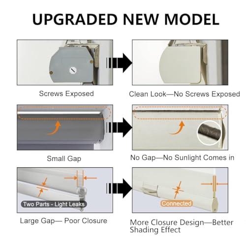 Persilux Cordless Zebra Blinds for Windows with Jacquard Pattern Insulated Roller Shades Light Filtering Sheer Window Shades for Home, Office and Door (34 W x 72 H, Cream)