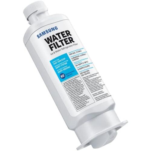 SAMSUNG Genuine Filter for Refrigerator Water and Ice, Carbon Block Filtration, Reduces 99% of Harmful Contaminants for Clean, Clear Drinking Water, 6-Month Life, HAF-QIN/EXP, 1 Pack