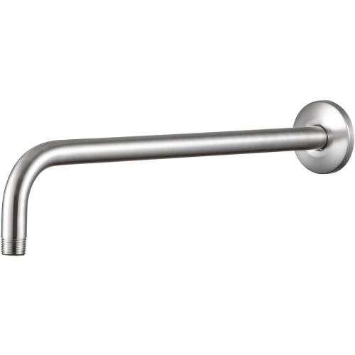 OFFO Shower Arm with Flange, 16 in Brushed Nickel Wall Mount Replacement Angle Shower Head Arm Wall-Mounted For Fixed Shower Head & Handheld Showerhead