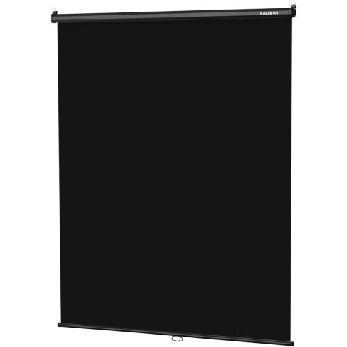 RAUBAY Retractable Pull Down Black Screen Backdrop - 59.8 x 86.6 Collapsible Wall-Mount Background for Professional Video Production, Photography, TikTok and Video Conferencing