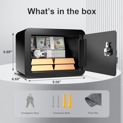 Marcree 0.23 Cub Safe, Small Safe Box with Key, Mini Safe for Kids