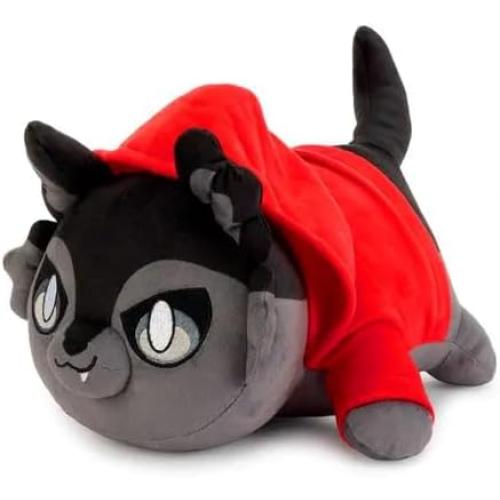 Red-Coated Wolf Cat Plush - Cat Stuffed Animal Non-blind box Collectible | Delicate Embroidery | Kawaii Lying Kitten Collectible Toy | Ideal Cute Decor & Birthday Gift
