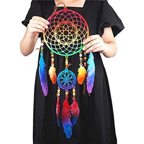Large Dream Catcher Resin Mold, Silicone Dreamcatcher Feather Epoxy Mold for Wall Hanging Pendant Key Chain Kit House Window Living Room Decoration (Dreamcatcher)