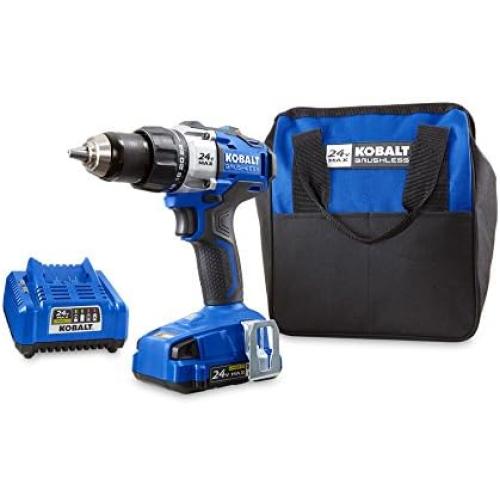Kobalt 24-Volt Max Lithium Ion (Li-ion) 1/2-in Cordless Brushless Drill with Battery and Soft Case