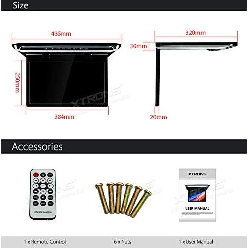 17.3”  Roof Mount Monitor Inch ,Video Car Overhead Player Roof Mounted Monitor HDMI  ( no test )