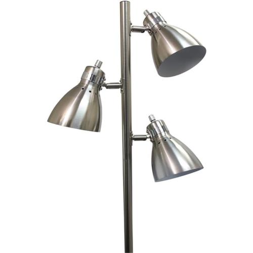 Simple Designs LF2007-BSN Metal 3 Light Tree Floor Lamp, Brushed Nickel