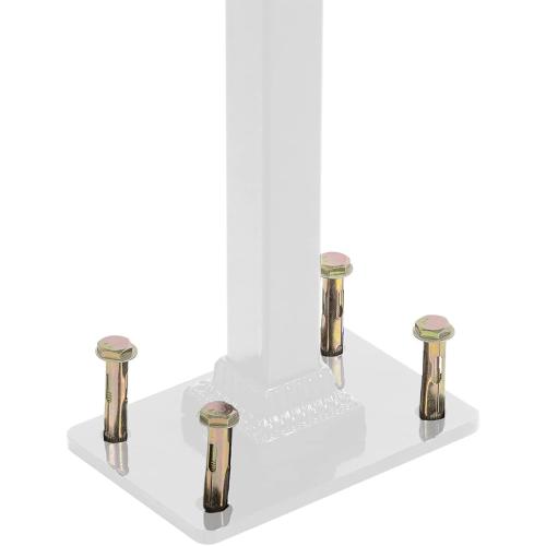 Bonbo Single Post Handrail, Wrought Iron Stair Handrail Fits 1 or 2 Steps, White