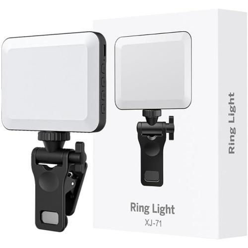 XINBAOHONG Rechargeable Selfie Light, Clip Fill Light for Phone Laptop Tablet Portable Light for Video Conference Live Streaming Zoom Call Makeup Picture (Black)