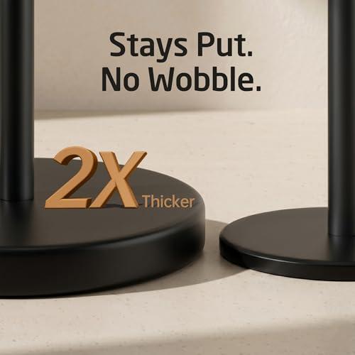 KES 26 H Black Toilet Paper Holder Stand with Weighted Base